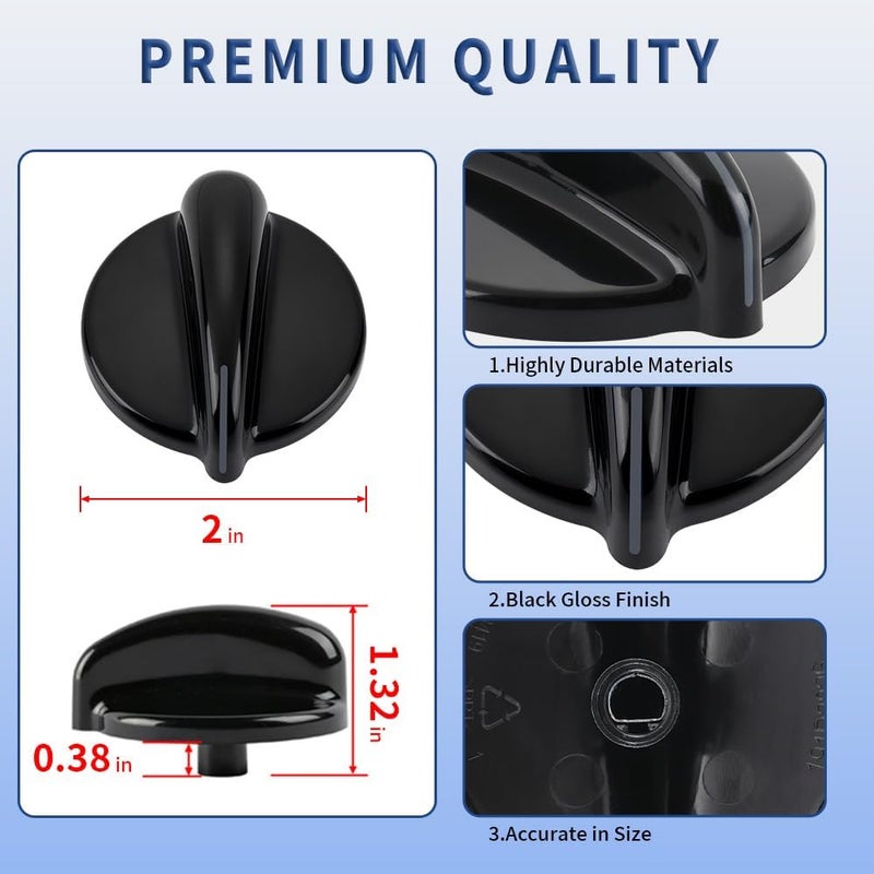 Reyhoar 4Pcs WB03T10236 Burner Control Knob, Gas Cooktop Knobs Black for GE Range/Cooktop/Stove, Not Universal - Image 5